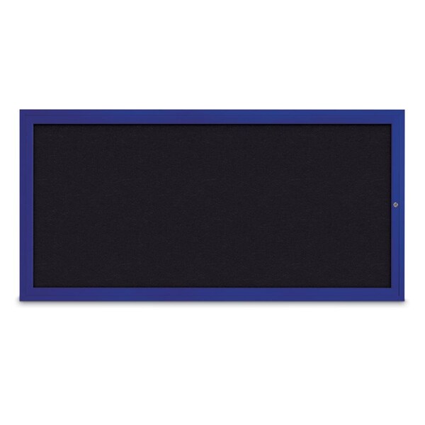 United Visual Products Slim Enclosed Corkboard, 24"x36", Black Alum Frame/Surf UVEB2436-BLACK-SURF - main